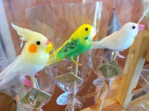 Kotori Small Bird Cafe Japan Birds on Stick