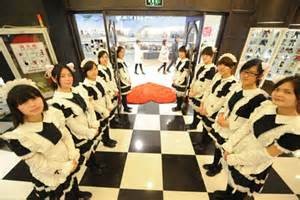Maid Cafe Japan Maids Lined up at Door